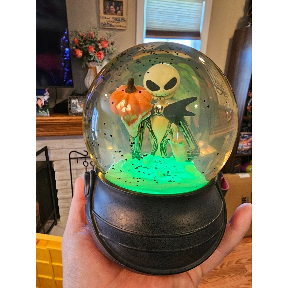 Jack Skellington Snow Globe Figurine with Pumpkin